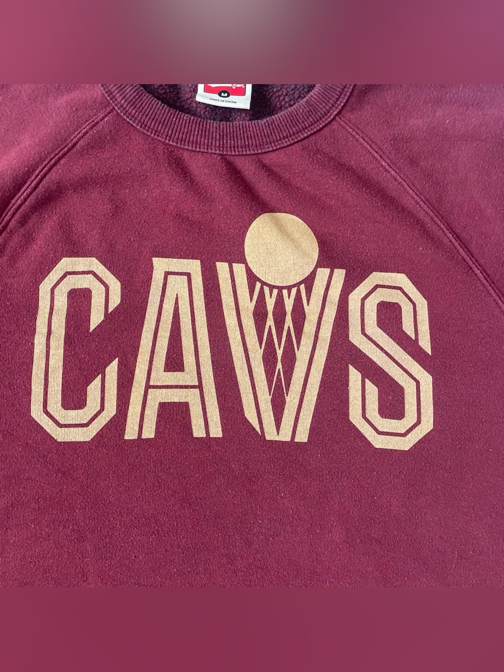 Cleveland Cavaliers Sweatshirt Mens Medium NBA Basketball Homage CAVS Maroon